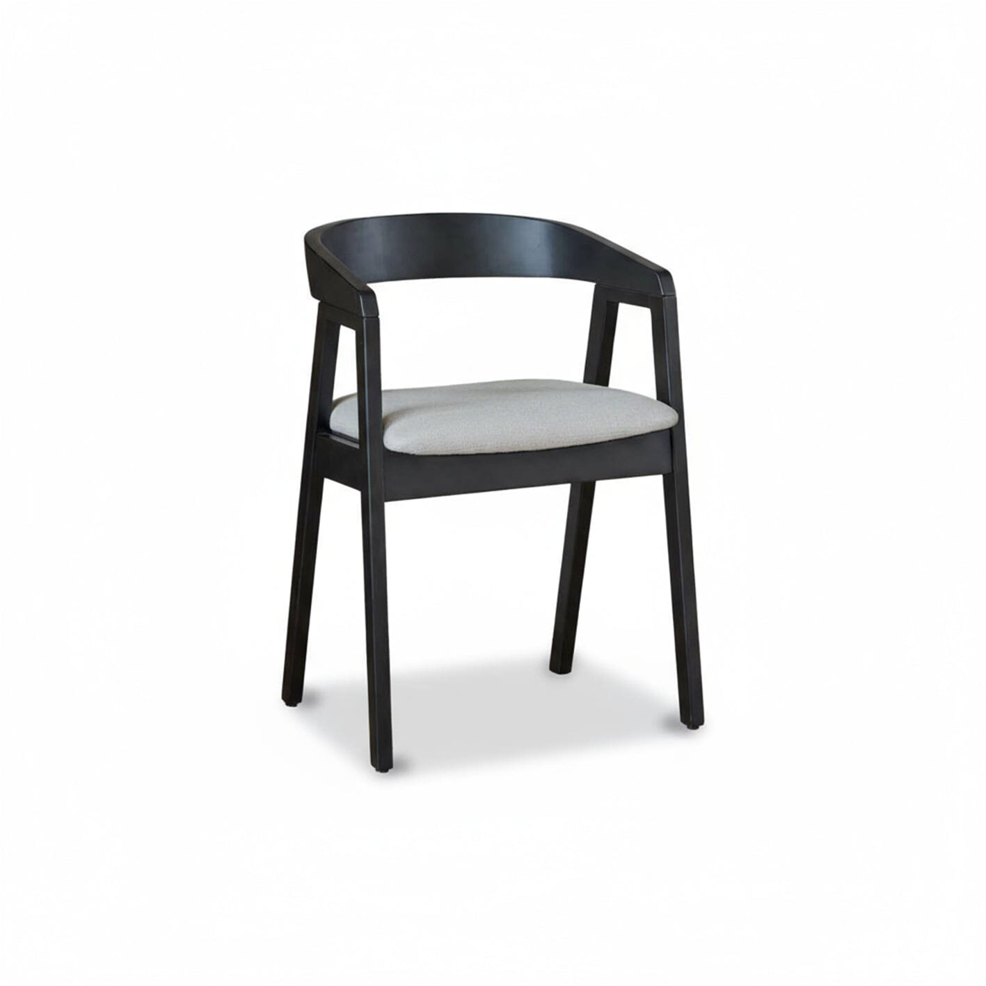 Ella Black Oak Carver Chairs - Fawn Linen - Laura James