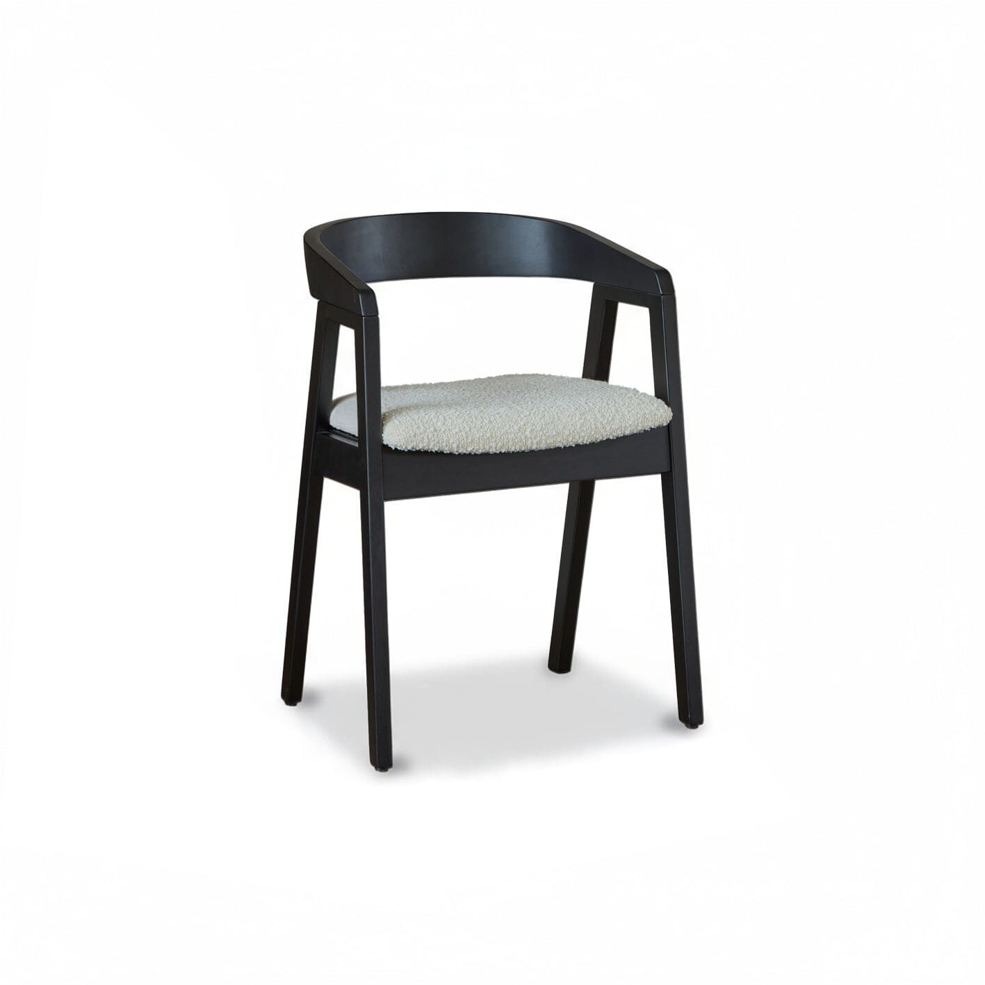 Ella Boucle Dining Armchairs - Set of 2 - Black Oak Legs - Laura James