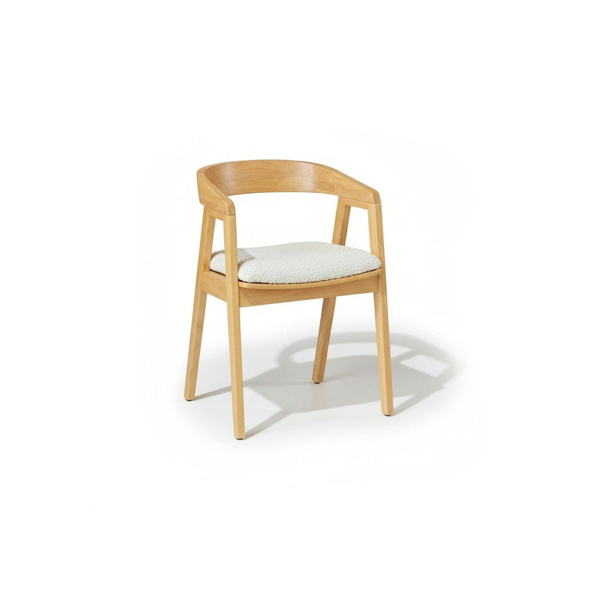 Ella Carver Off White Boucle Chair - Set of 2 - Pale Oak Legs - Laura James