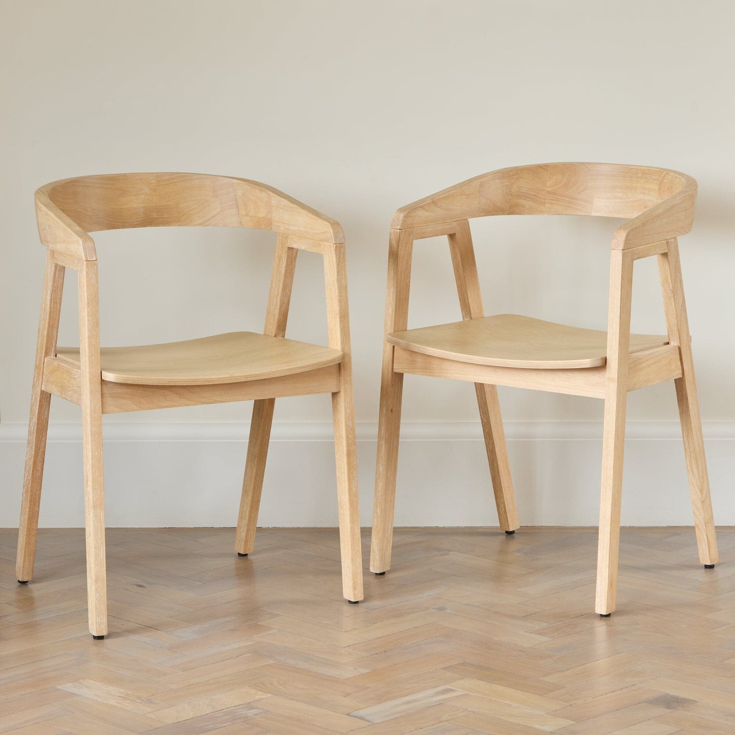 Ella Carver Chair - Set of 2 - Whitewash Oak - Laura James