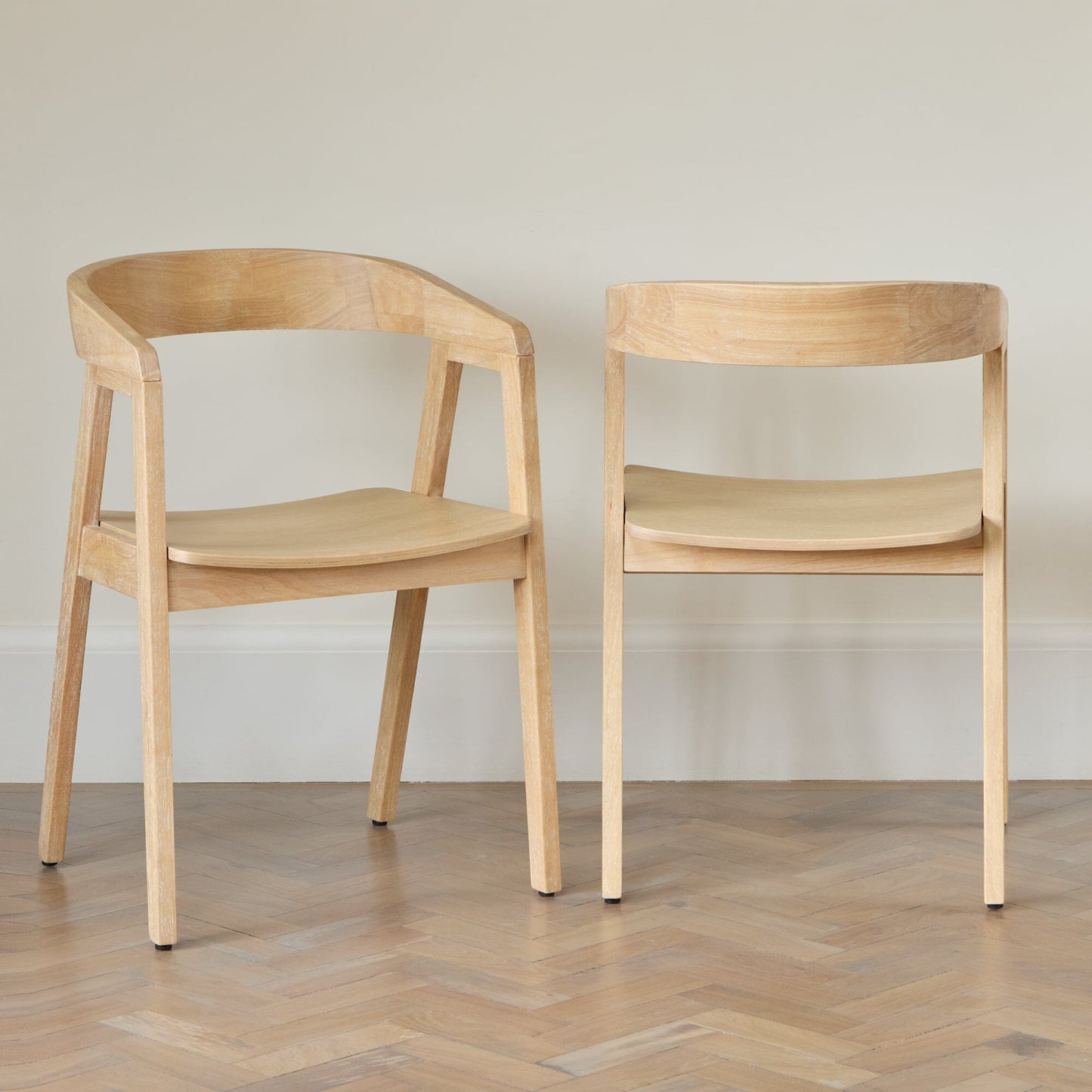 Ella Carver Chair - Set of 2 - Whitewash Oak - Laura James
