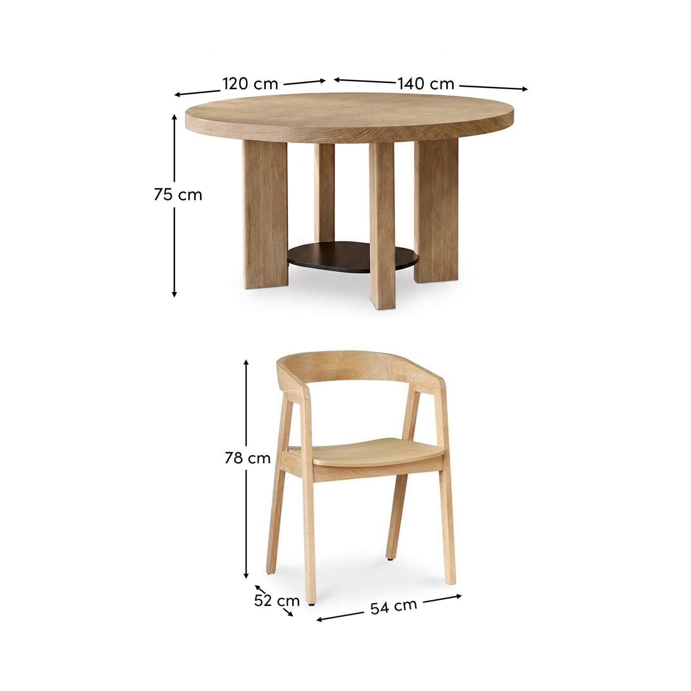 Marlon Whitewash Oak with Black Insert Oval Dining Table Set - 4 Seater - Ella Whitewash Oak Dining Chairs - Laura James