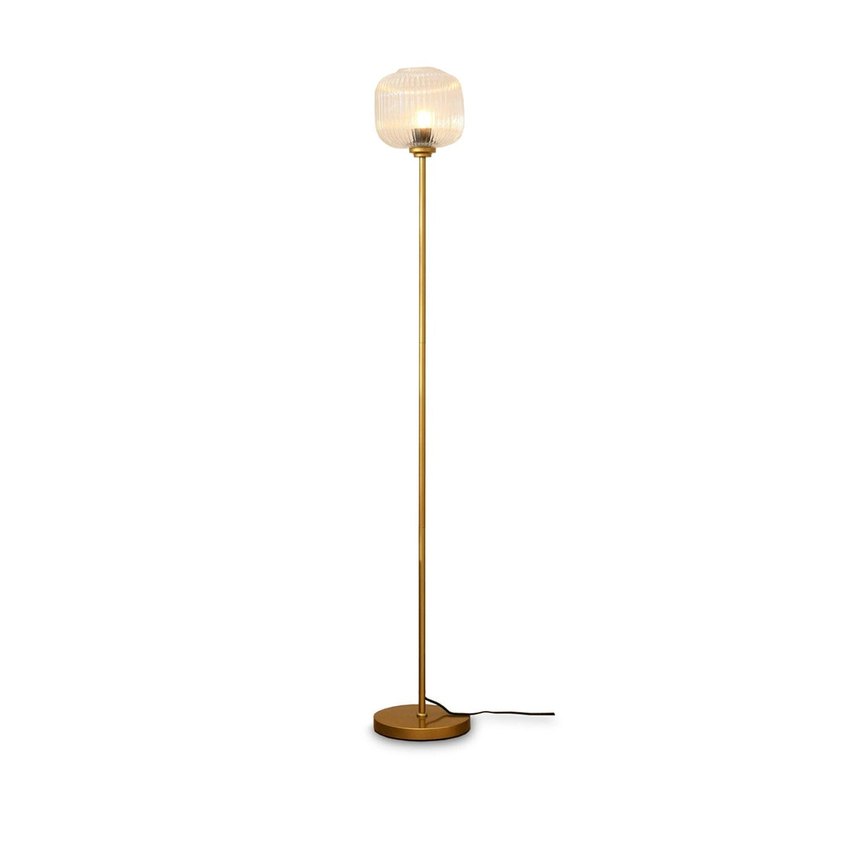 Elland 150cm Metal Floor Lamp - Clear Glass - Laura James
