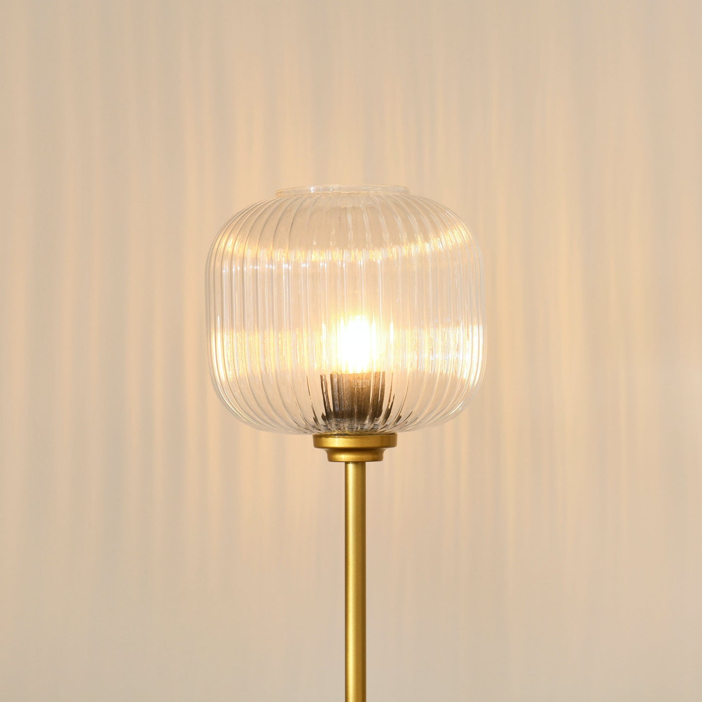 Elland 150cm Metal Floor Lamp - Clear Glass - Laura James