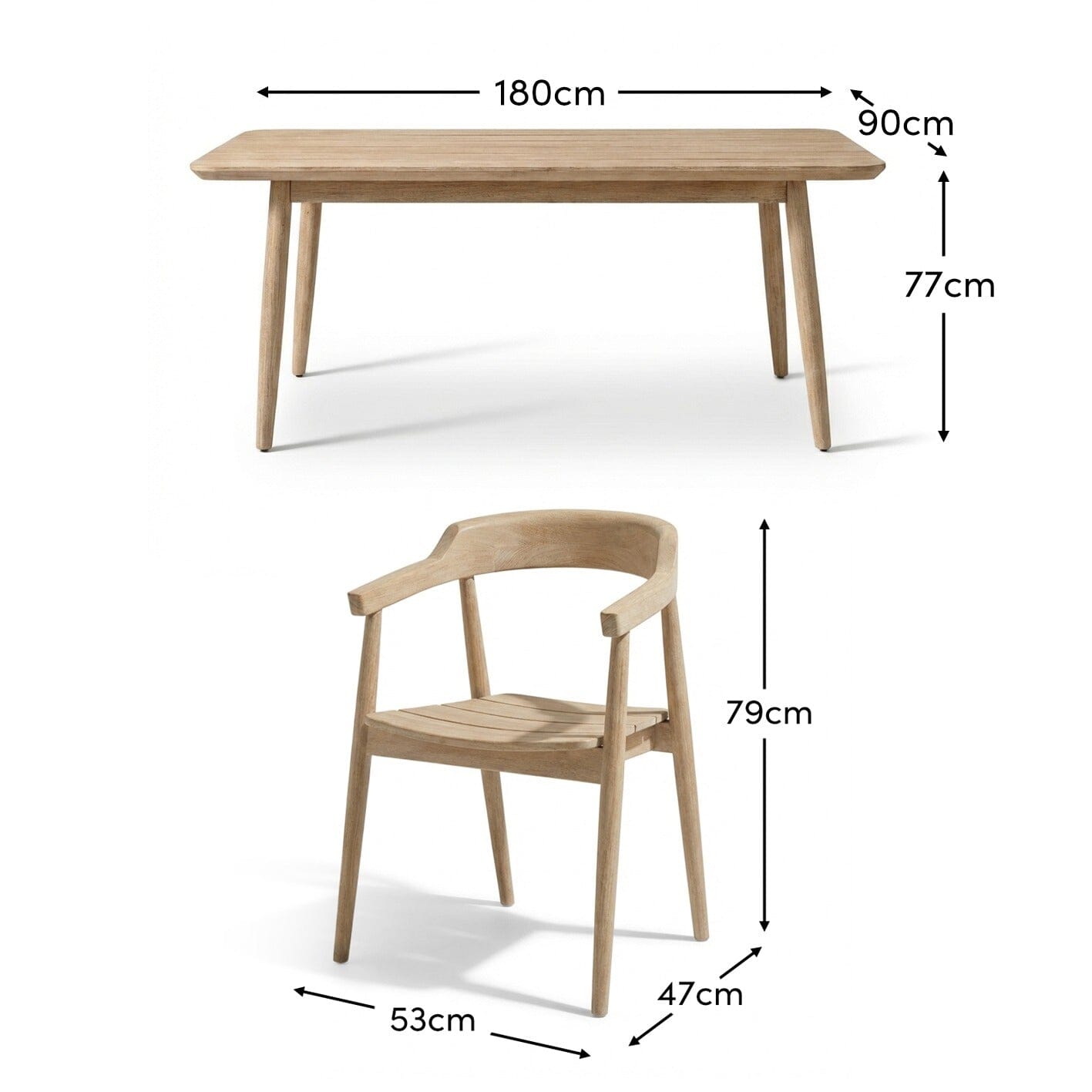 Elowen 6 Seater Wooden Garden Dining Set with Elowen Chairs - Laura James