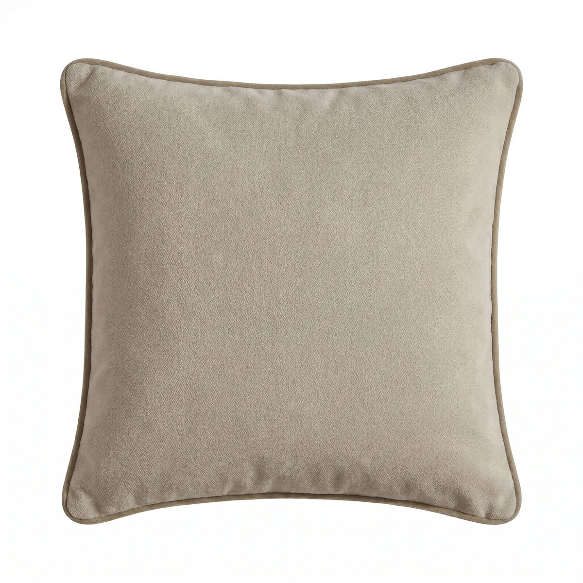 Elsham 45x45cm Scatter Cushion Cover - Ivory with Clay Velvet Piping - Laura James