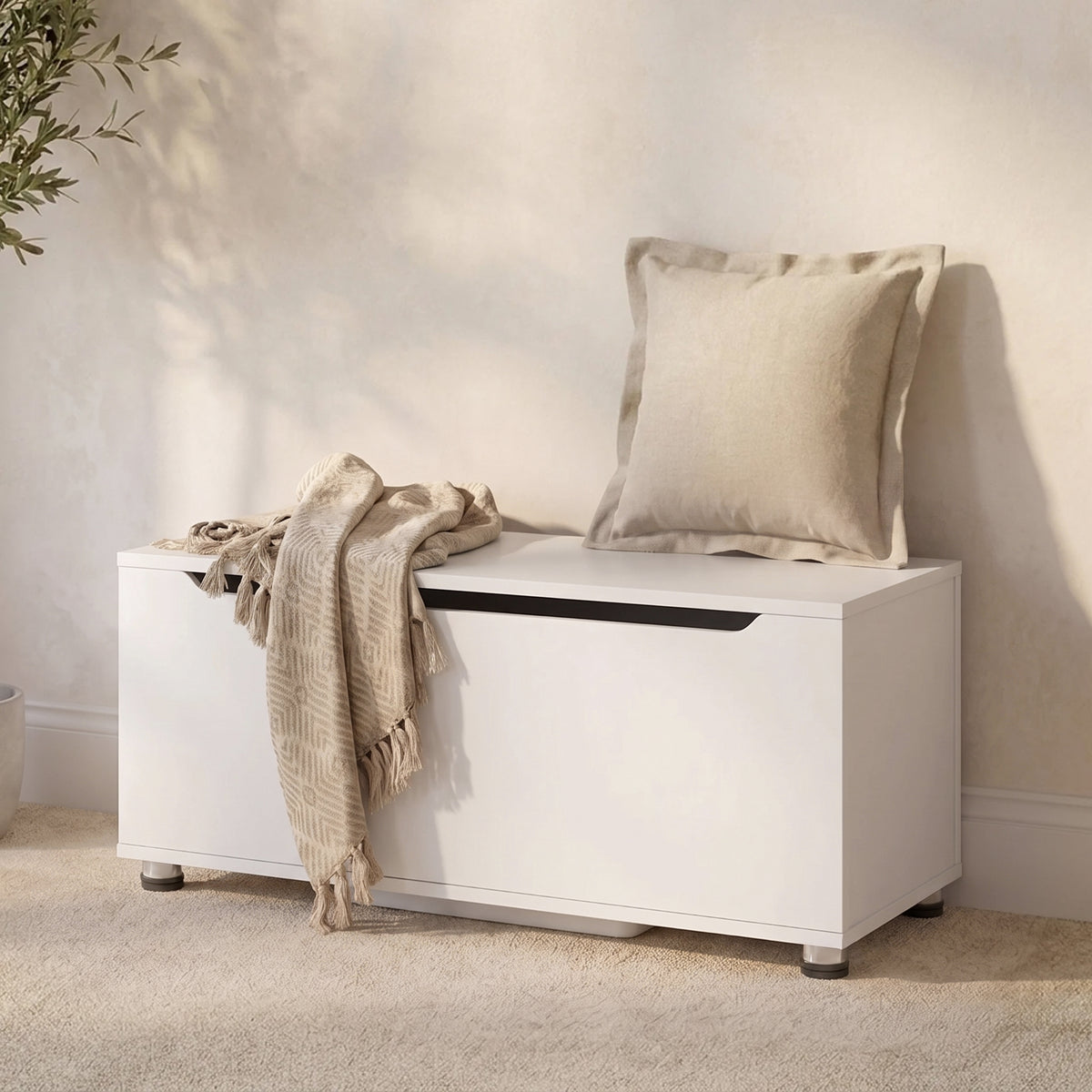 Essie Wooden Storage Chest - Blanket Box - Toy Chest - White
