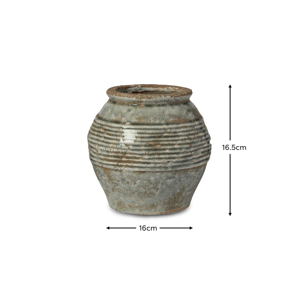 Evora 16cm Ceramic Vase - Sea Blue DIMS - Laura James