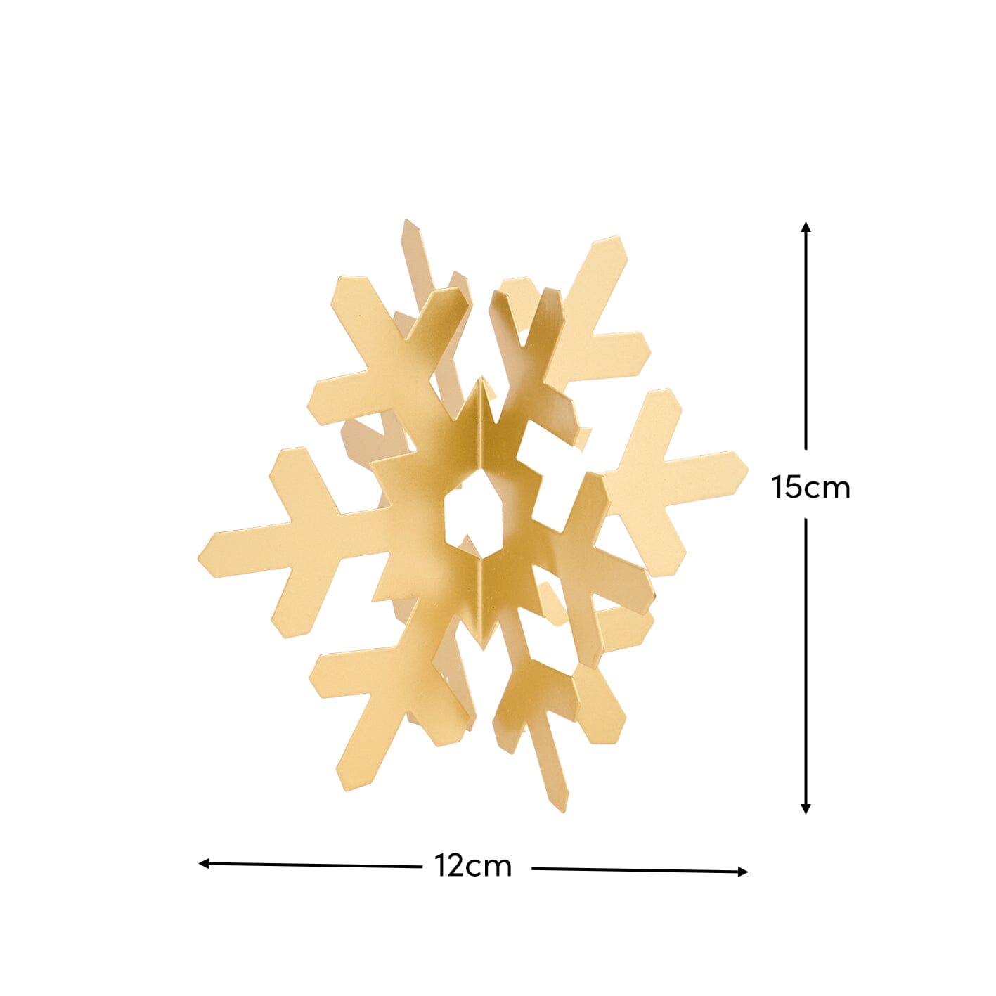 Falun 15cm Metal Snowflake Ornament - Gold - Laura James
