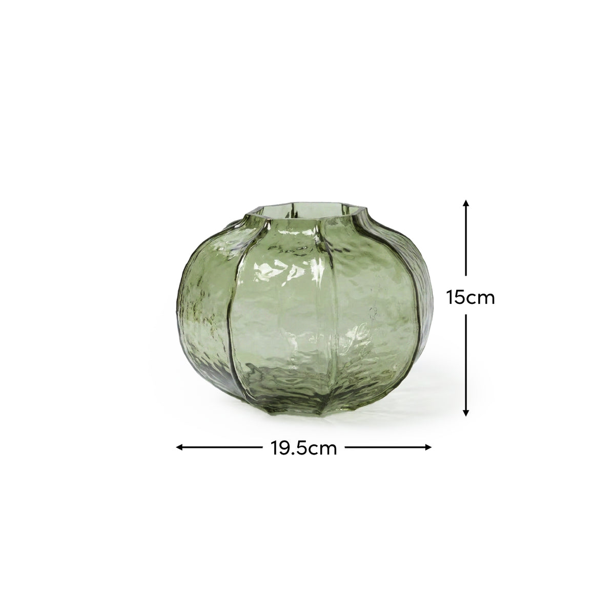 Ferrara 15cm Glass Vase - Olive Green - Laura James