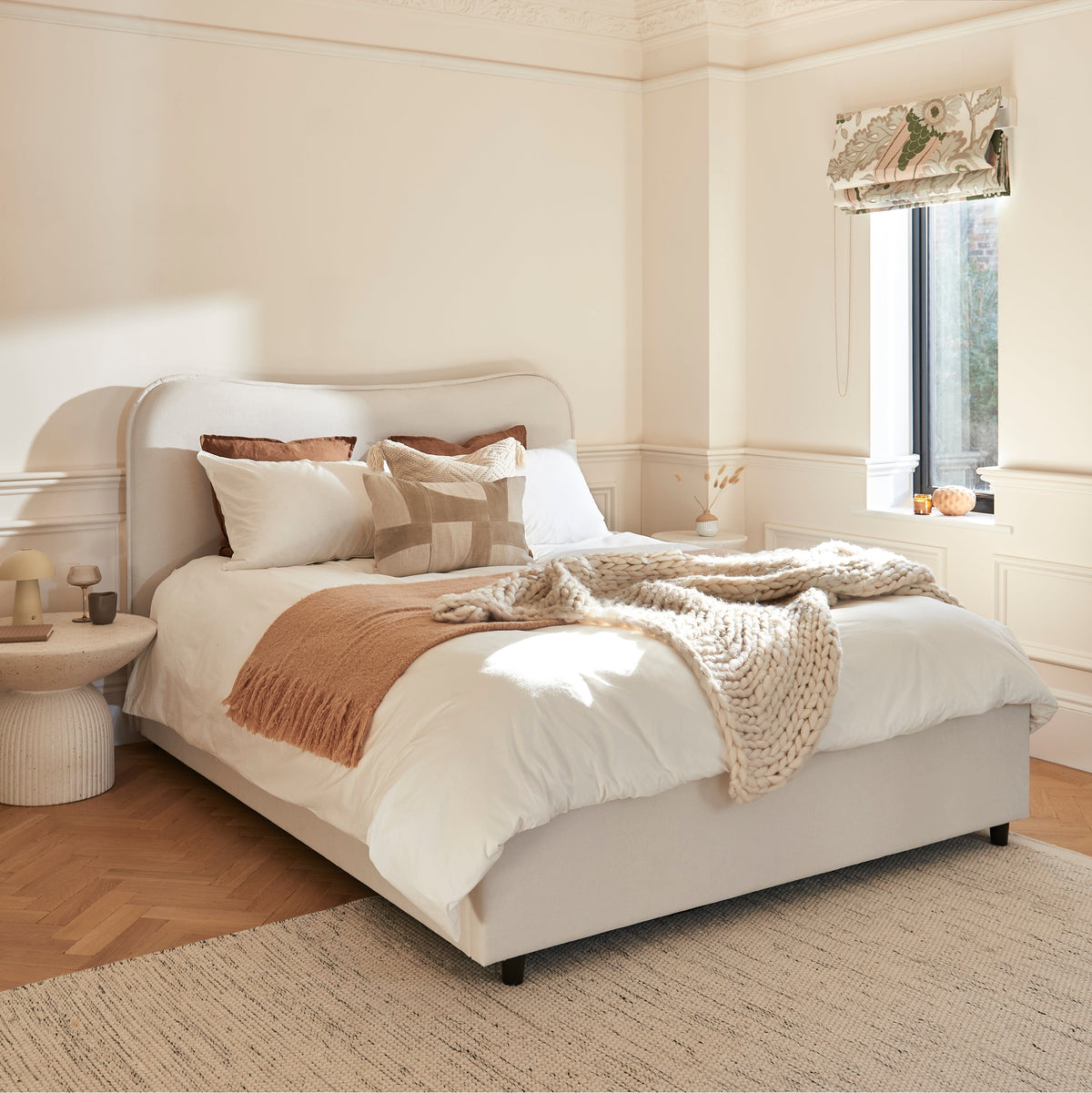 Finola Double Ottoman Bed - Ivory - Laura James