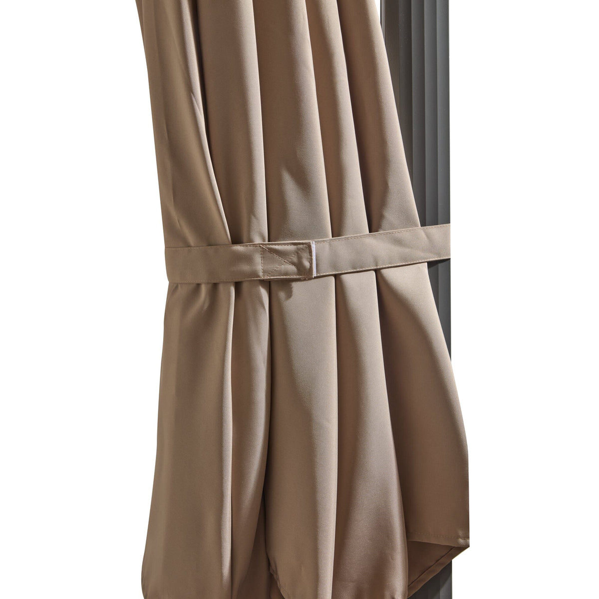 Fira Cappuccino LED Parasol - 2.5m Square Cantilever - Laura James