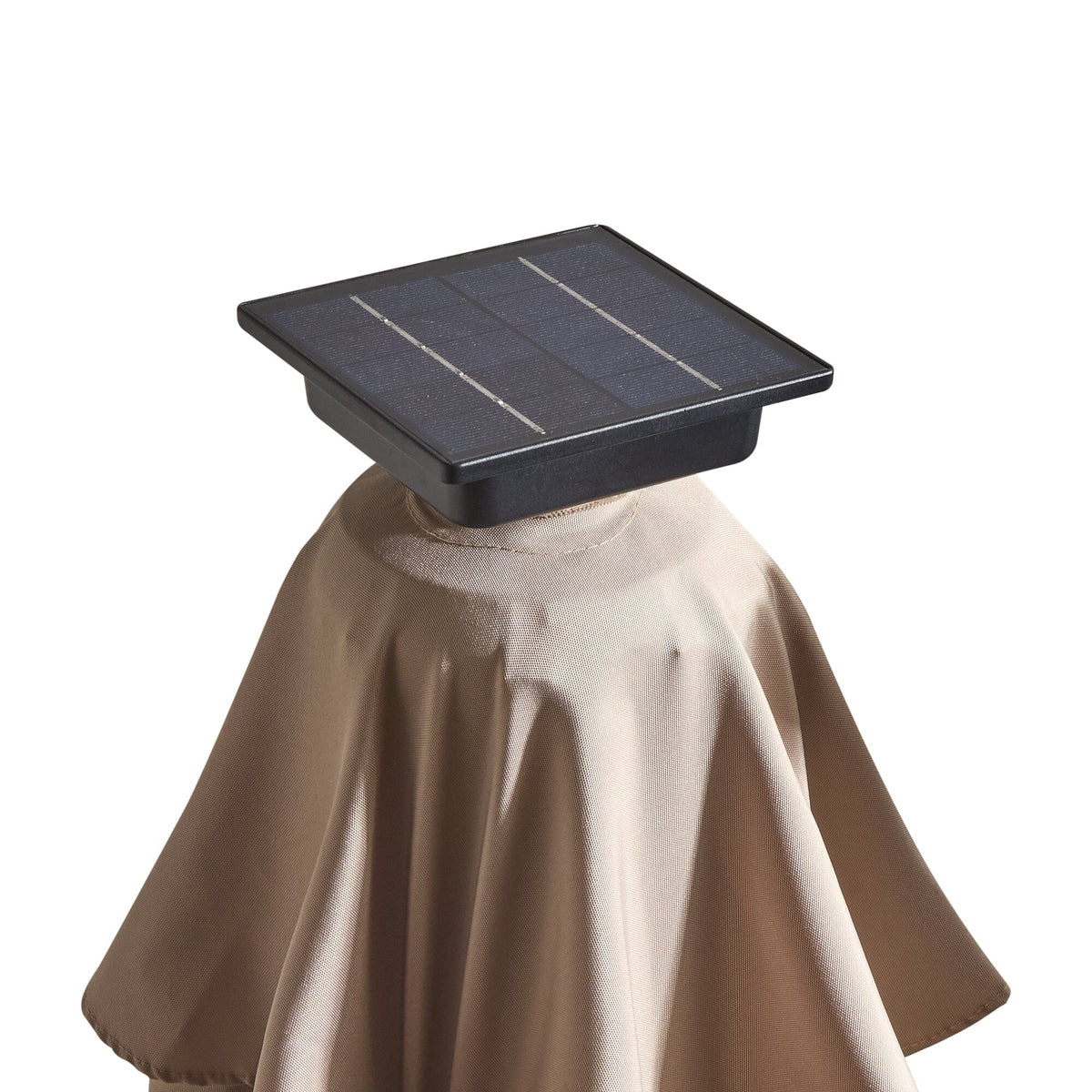 Fira Cappuccino LED Parasol - 2.5m Square Cantilever - Laura James