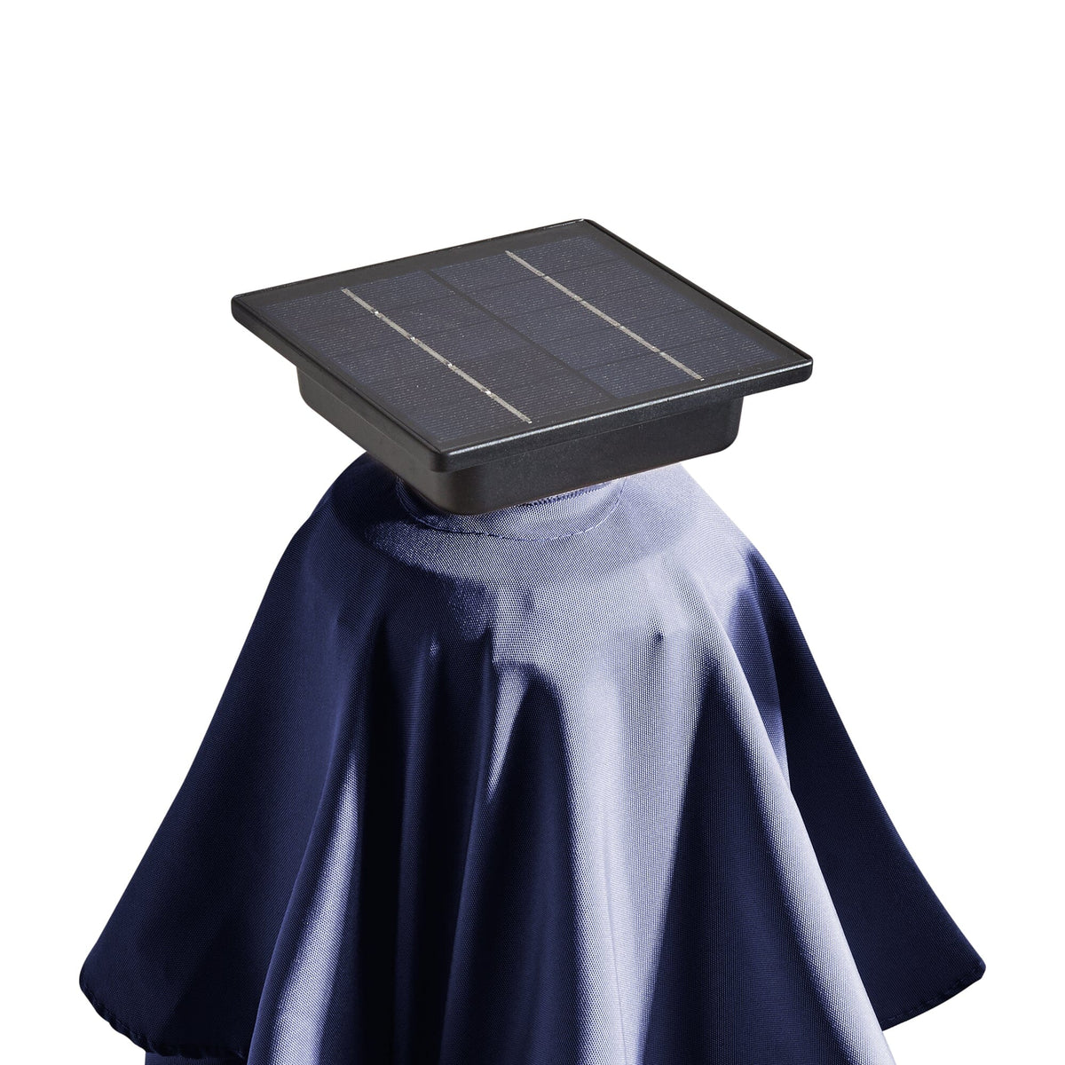 Fira Dark Blue LED Parasol - 2.5m Square Cantilever - Laura James