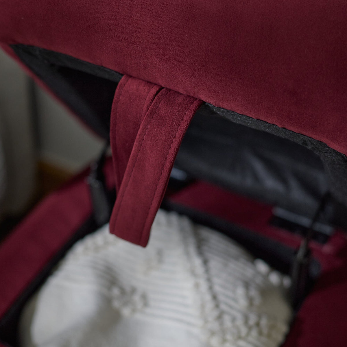 Fleur Footstool - Burgundy Red - Laura James