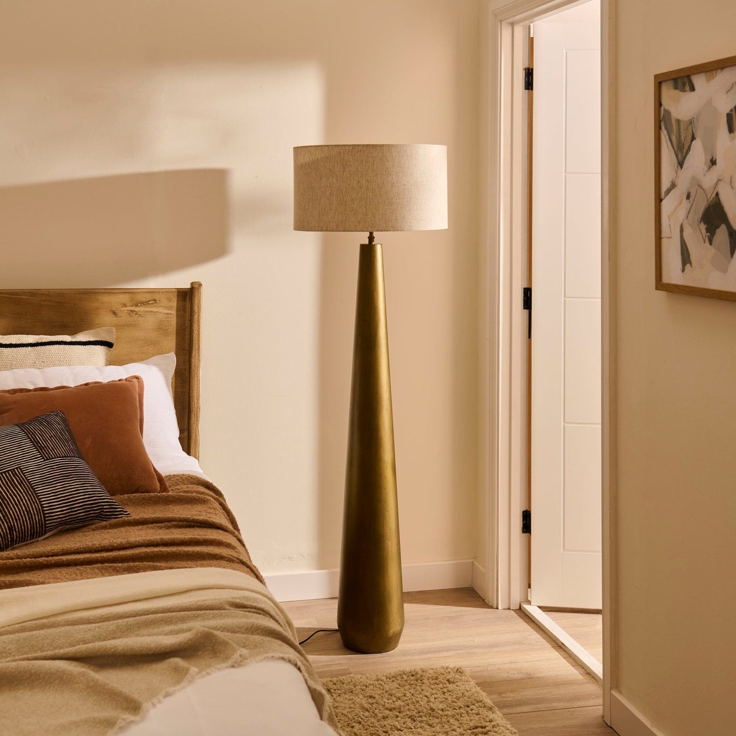 Foxcote Gold Metal Floor Lamp Base - 129cm - Laura James