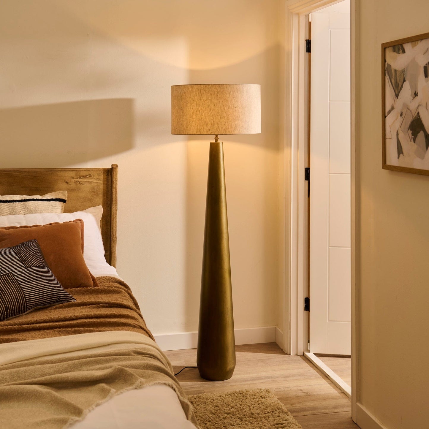 Foxcote Gold Metal Floor Lamp Base - 129cm - Laura James