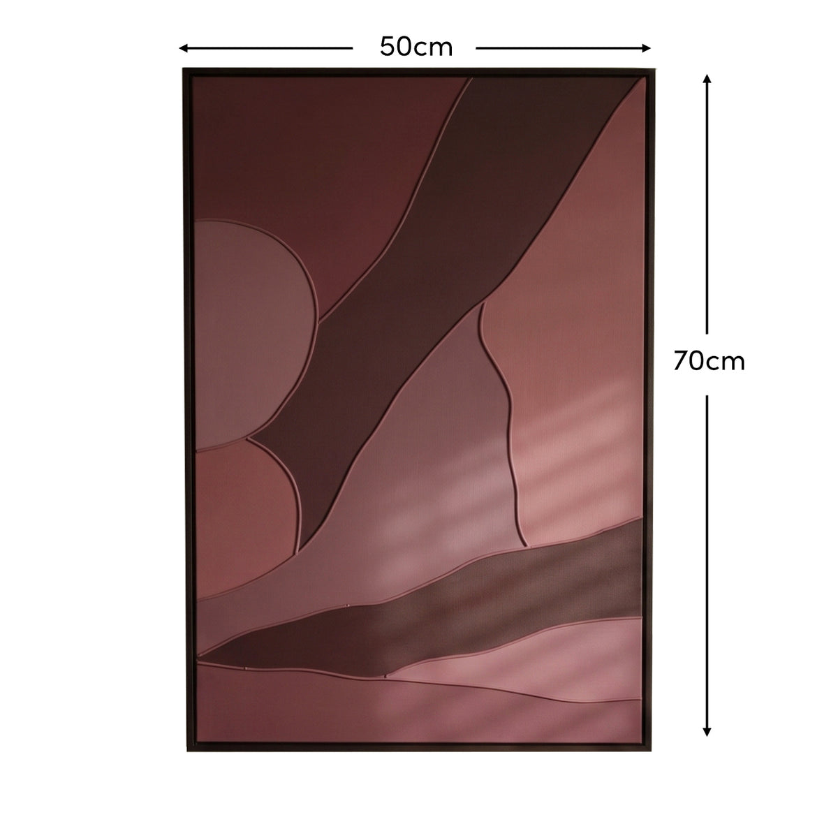 Fray 70x50cm Patchwork Wall Art II - Burgundy