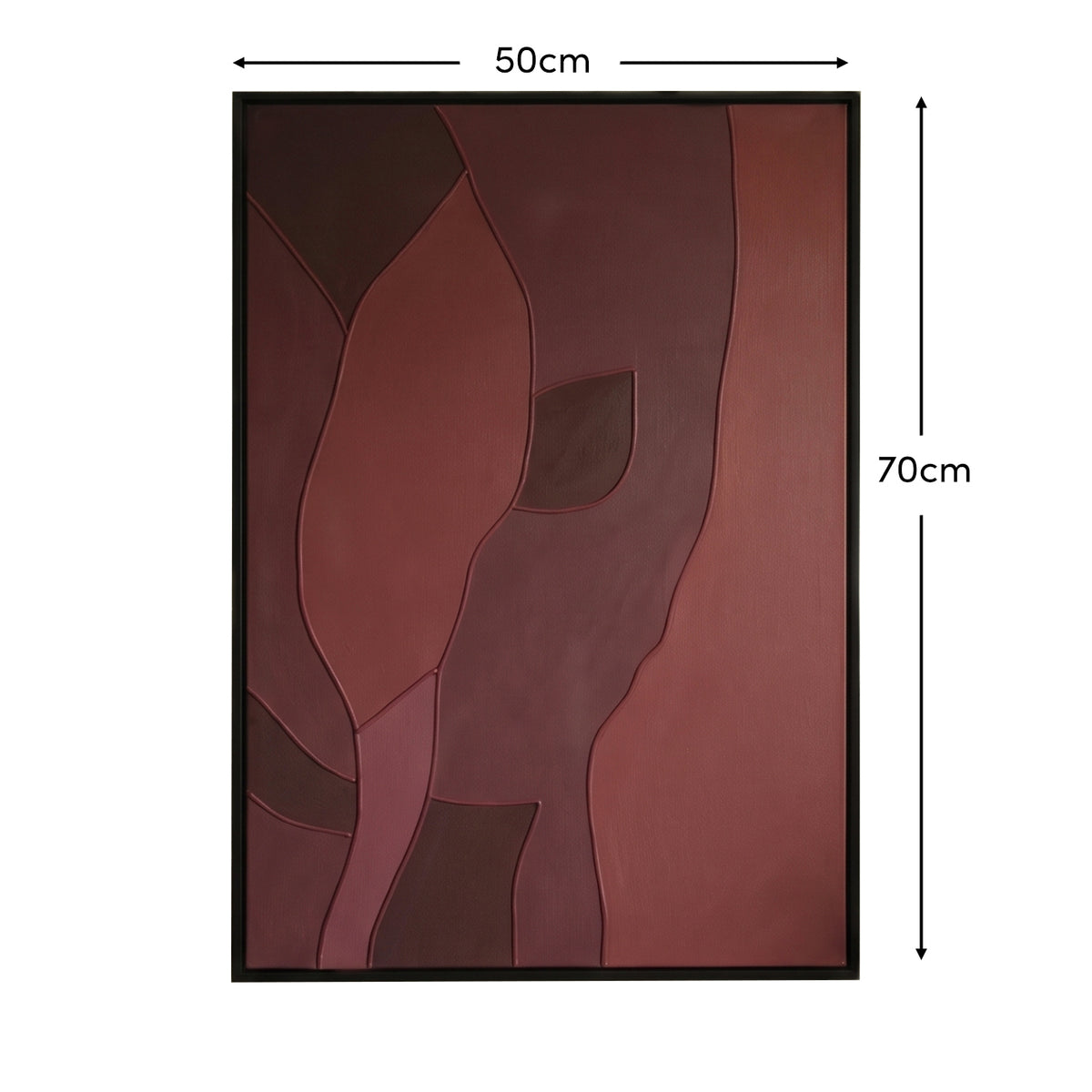 Fray 70x50cm Patchwork Wall Art III - Burgundy