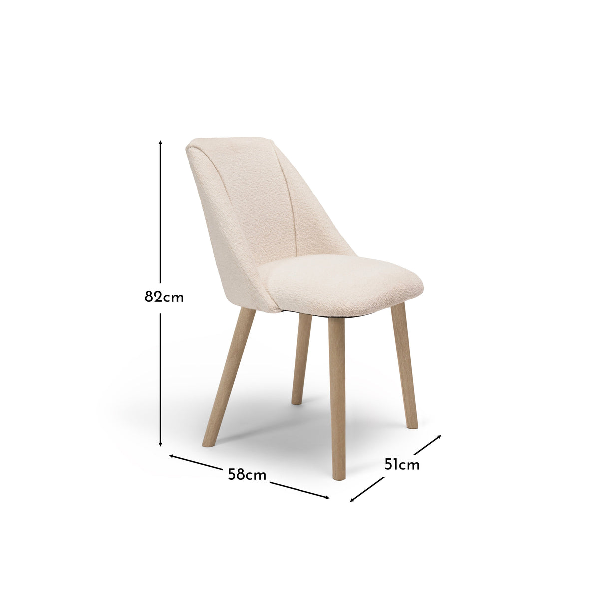 Freya Light Beige Dining Chairs - Set of 2 - Chalked Mango Wood Legs - Laura James