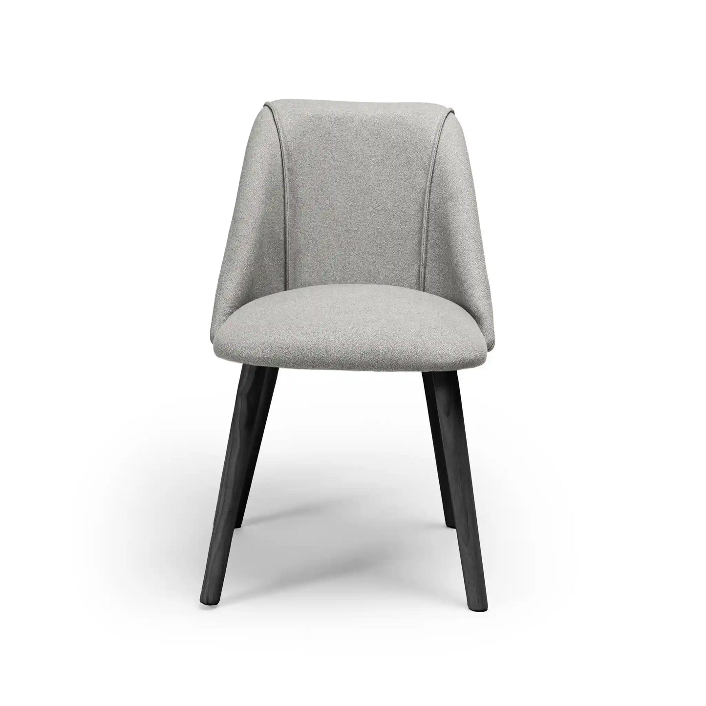 Freya Fossil Twill Dining Chair - Set Of 2 - Black Oak Legs - Laura James