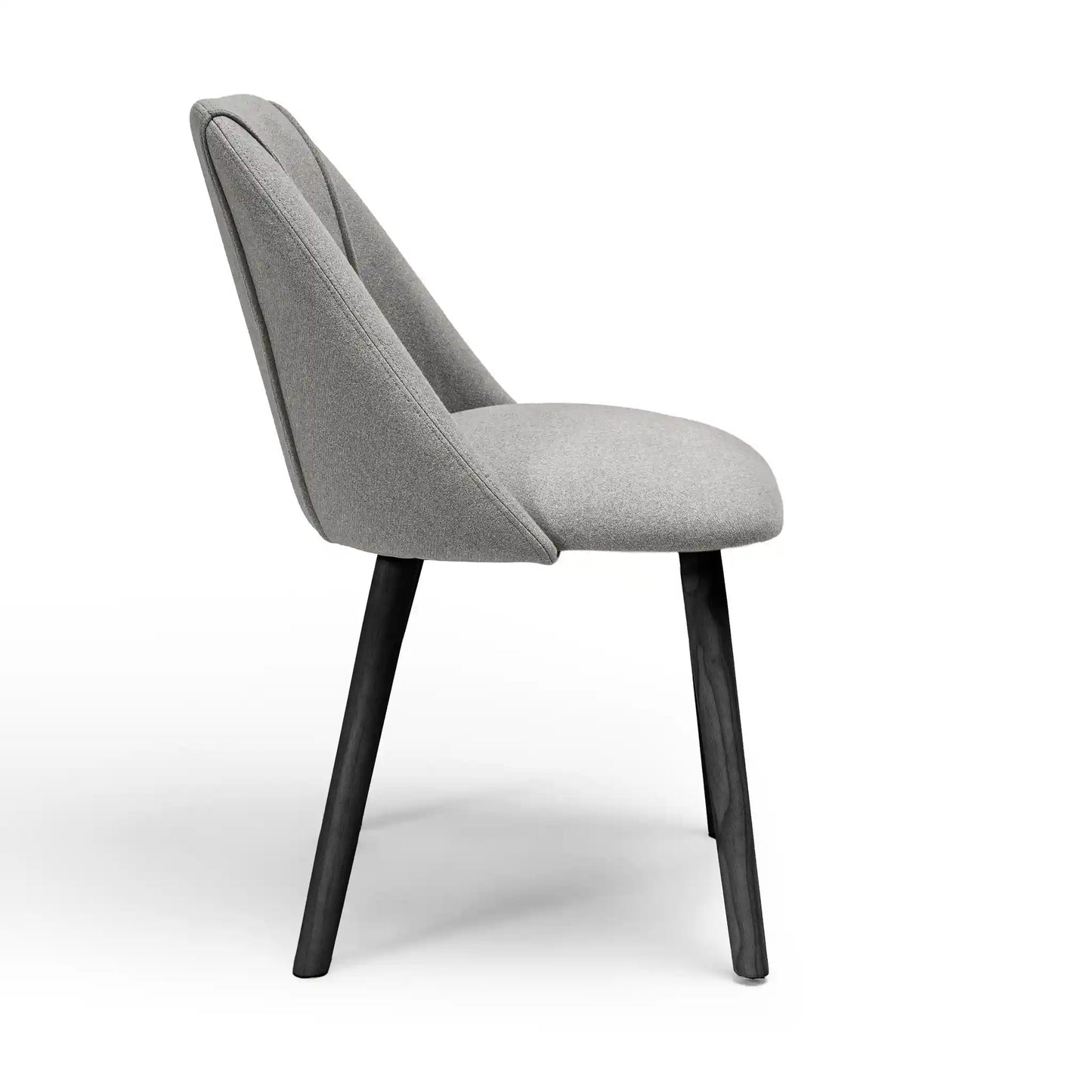 Freya Fossil Twill Dining Chair - Set Of 2 - Black Oak Legs - Laura James