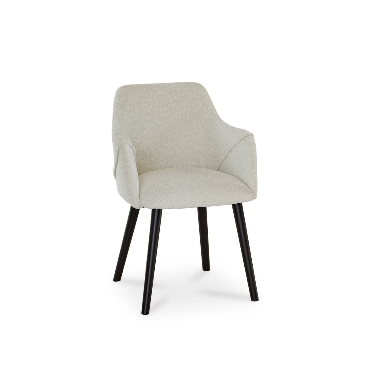 Freya Boucle Carver Chairs with Black Legs - Laura James