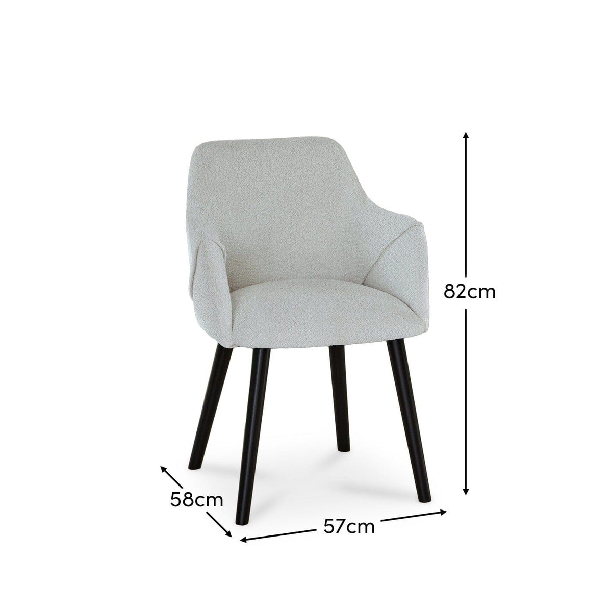 Freya Oat Boucle Armchair - Set of 2 - Black Oak Legs - Laura James
