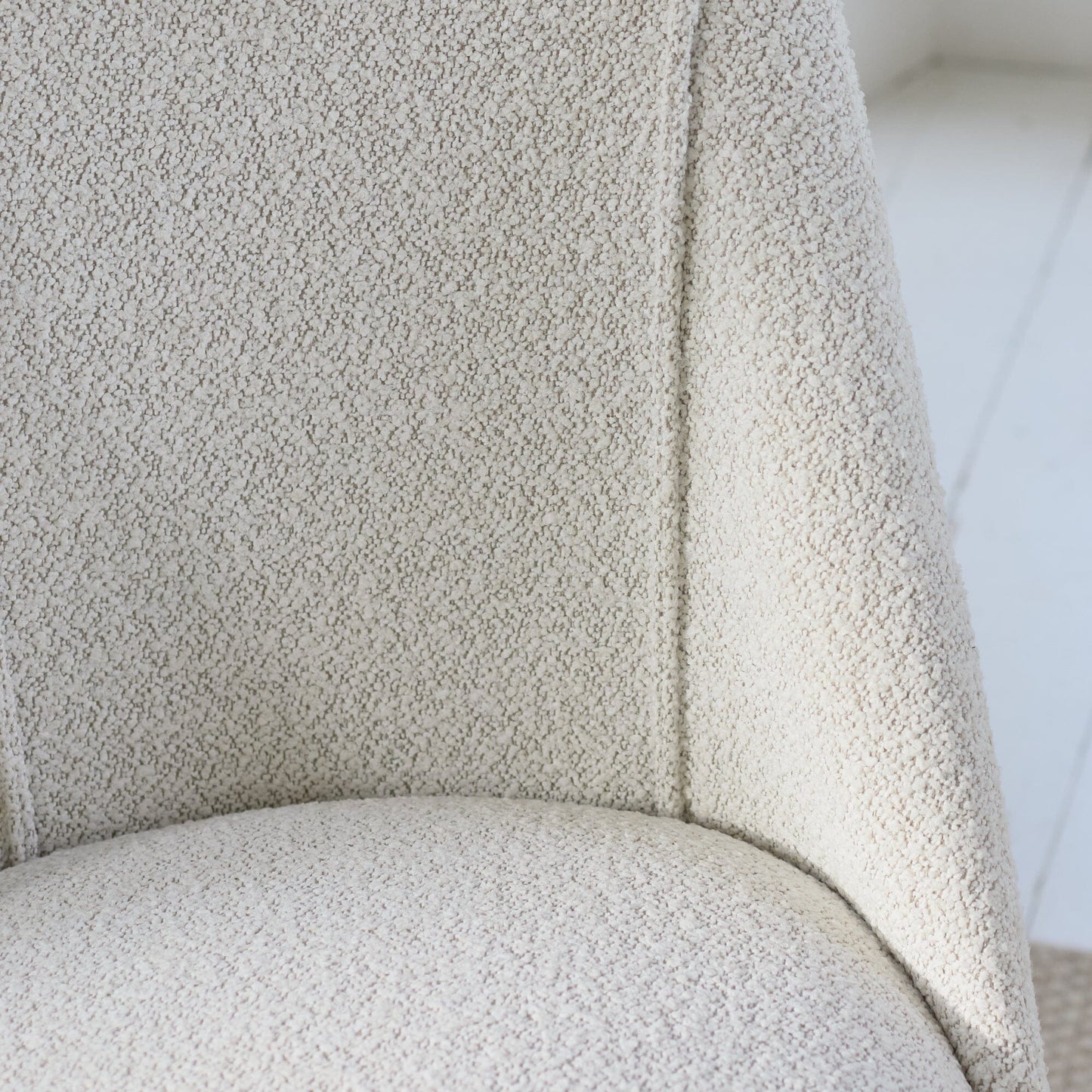 Freya Oat Boucle Dining Chairs - Set of 2 - Black Oak Legs - Laura James