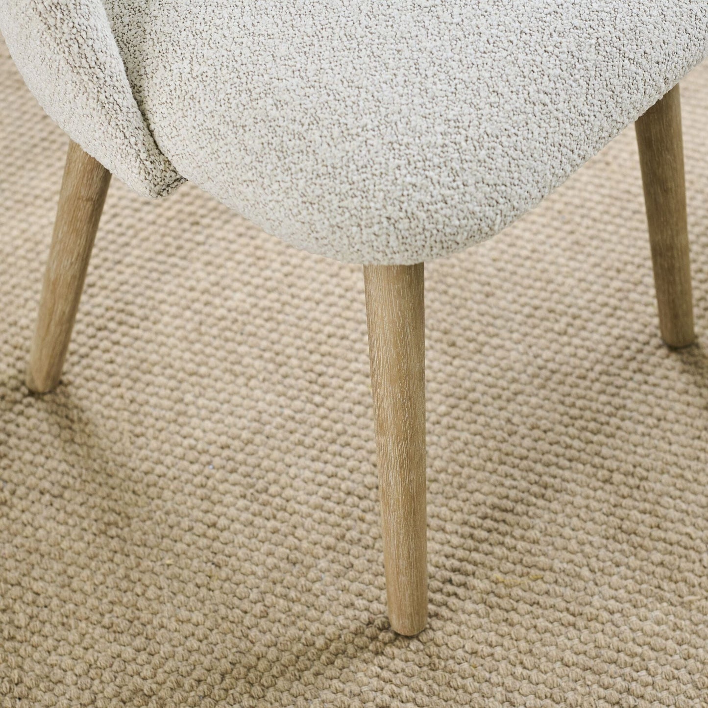 Freya Oat Boucle Dining Chairs - Set of 2 - Pale Oak Legs - Laura James