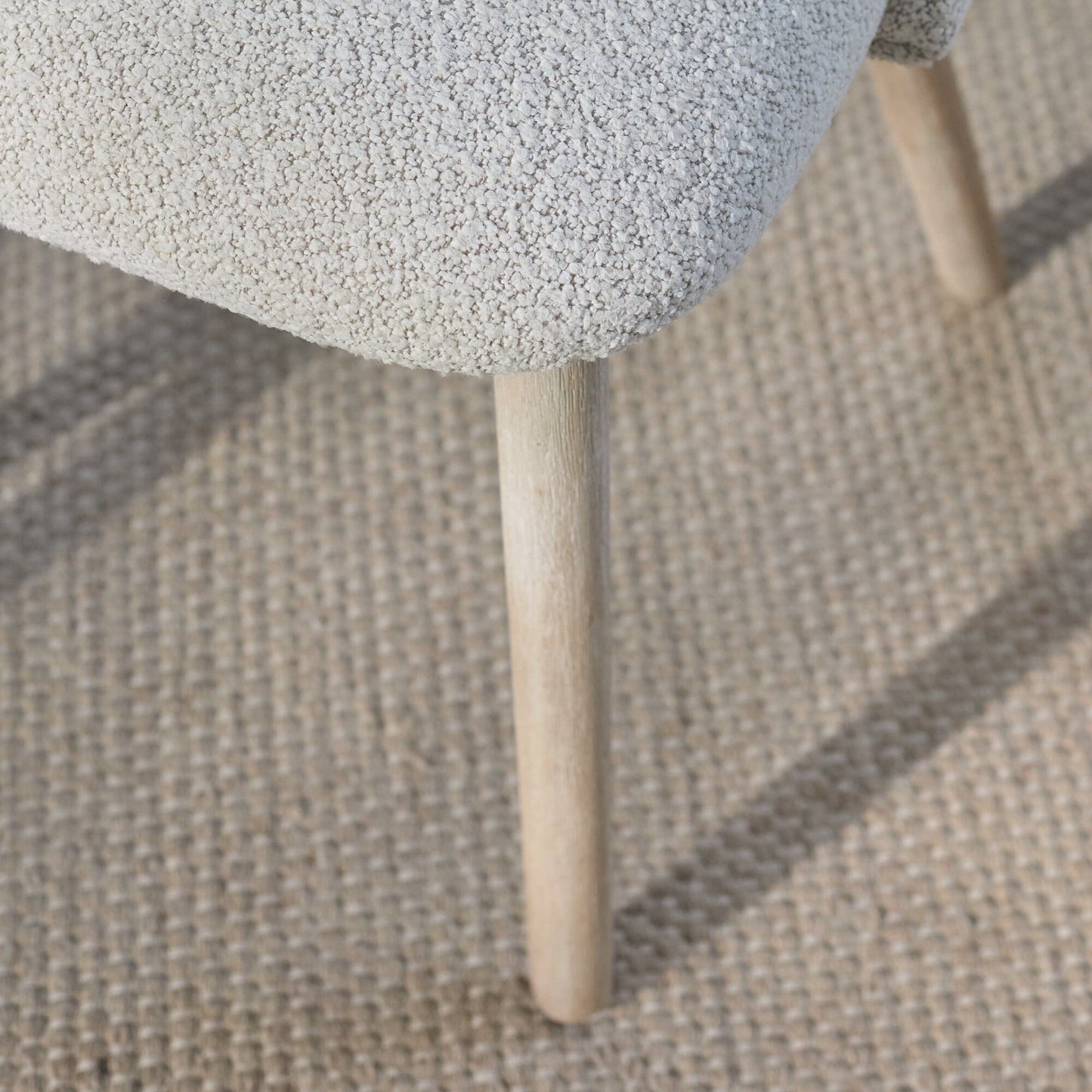 Freya Oat Boucle Dining Chairs - Set of 2 - Whitewash Oak Legs - Laura James