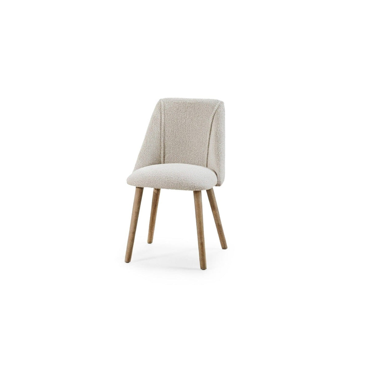Freya Oat Boucle Dining Chairs - Set of 2 - Pale Oak Legs - Laura James