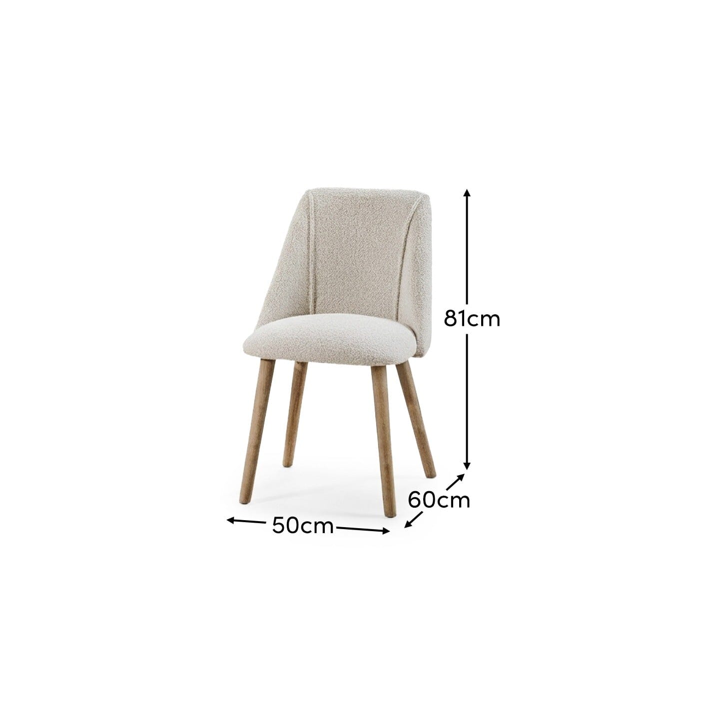 Freya Oat Boucle Dining Chairs - Set of 2 - Pale Oak Legs - Laura James
