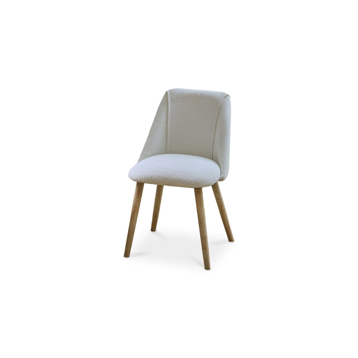 Freya Oat Boucle Dining Chairs - Set of 2 - Chalked Mangowood Legs - Laura James