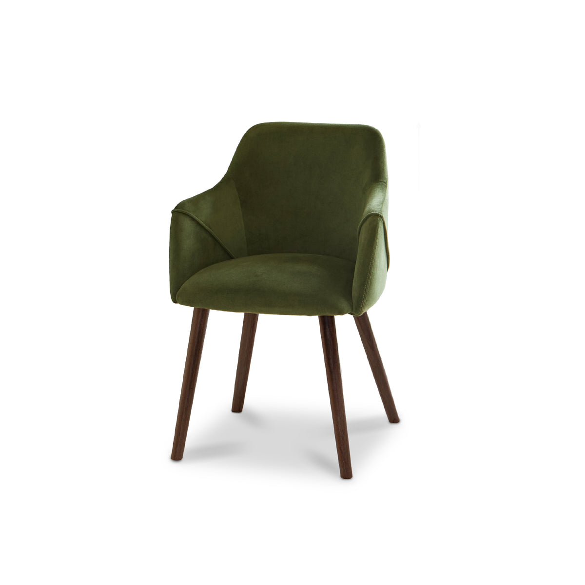 Freya Fern Green Armchair - Set of 2 - Coffee Brown Mango Wood Legs - Laura James
