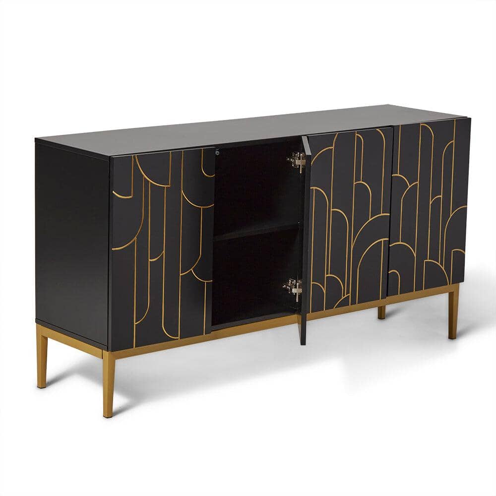 Gatsby Large 4 Door Sideboard - Noir Black