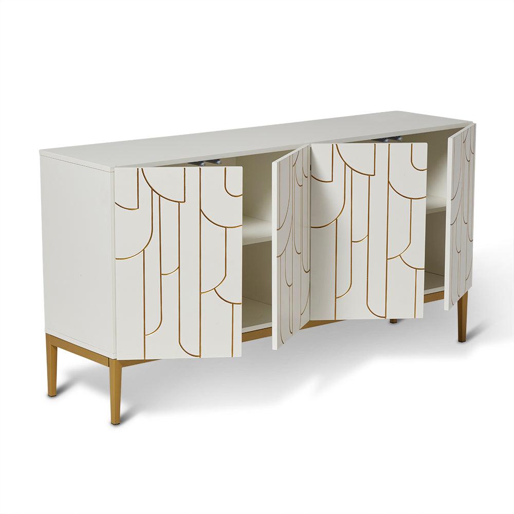 Gatsby 4 Door Sideboard – Snow White - Laura James
