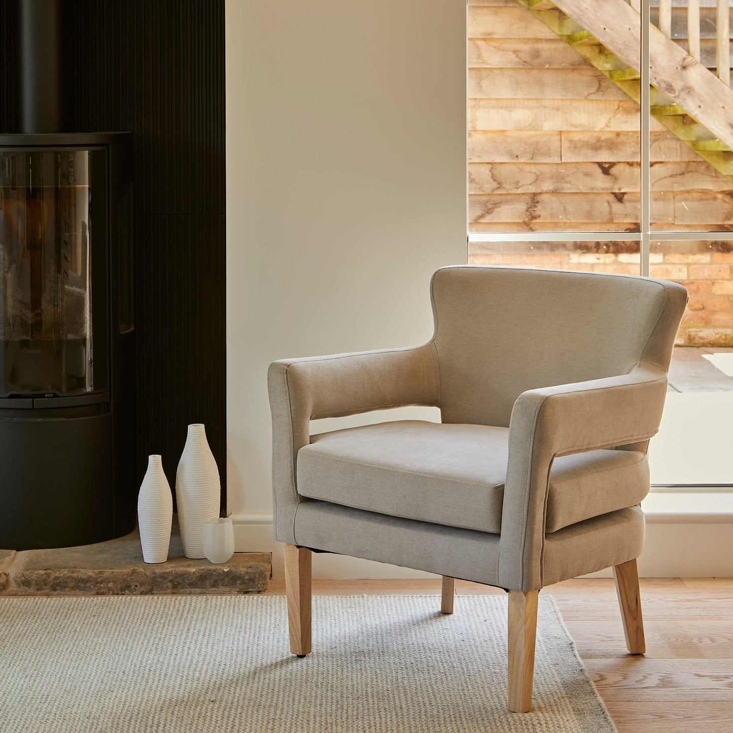 Outlet - Ripley Ceramic Vase - Concrete Effect - 33cm