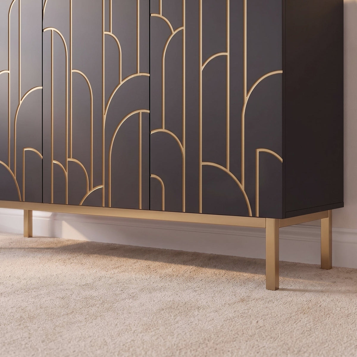 Gatsby 3 Door Sideboard - Noir Black