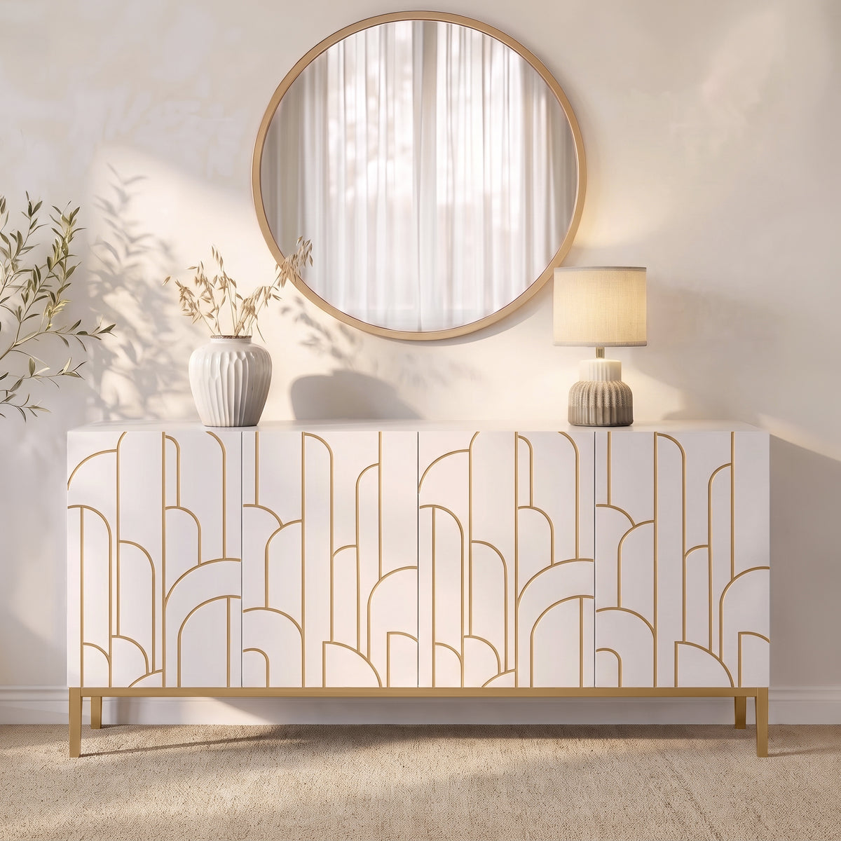 Gatsby Large 4 Door Sideboard - Snow White