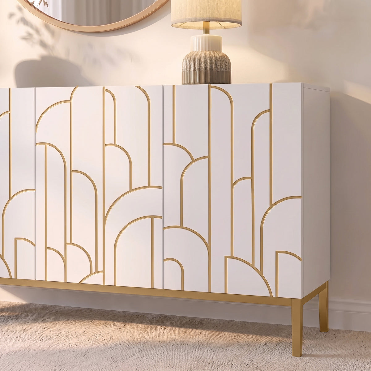 Gatsby Large 4 Door Sideboard - Snow White
