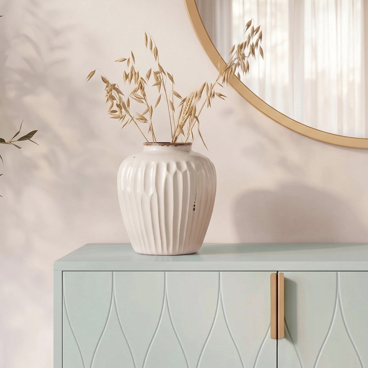 Gloria 2 Door Small Sideboard - Sage & Brass Legs