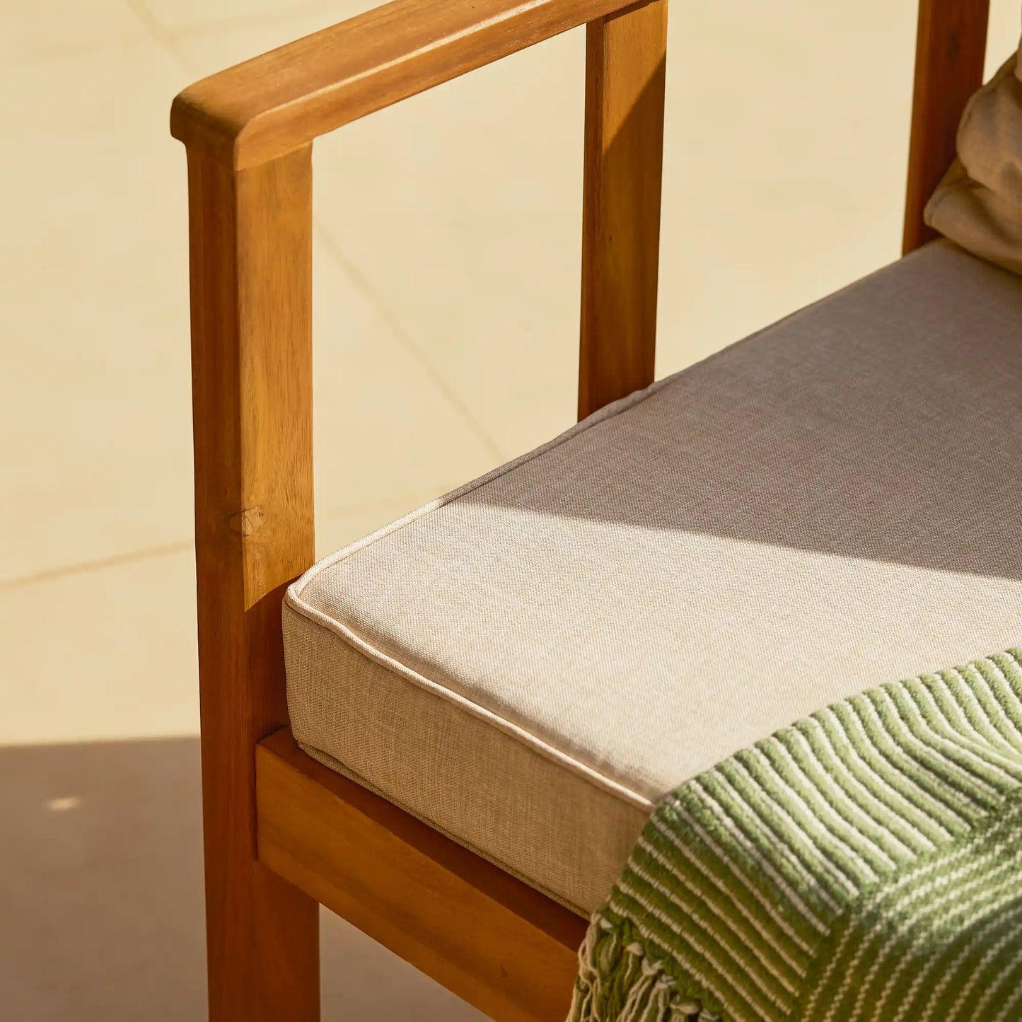 Harrelson Cream Garden Sofa set - Solid Wood - Natural - Laura James