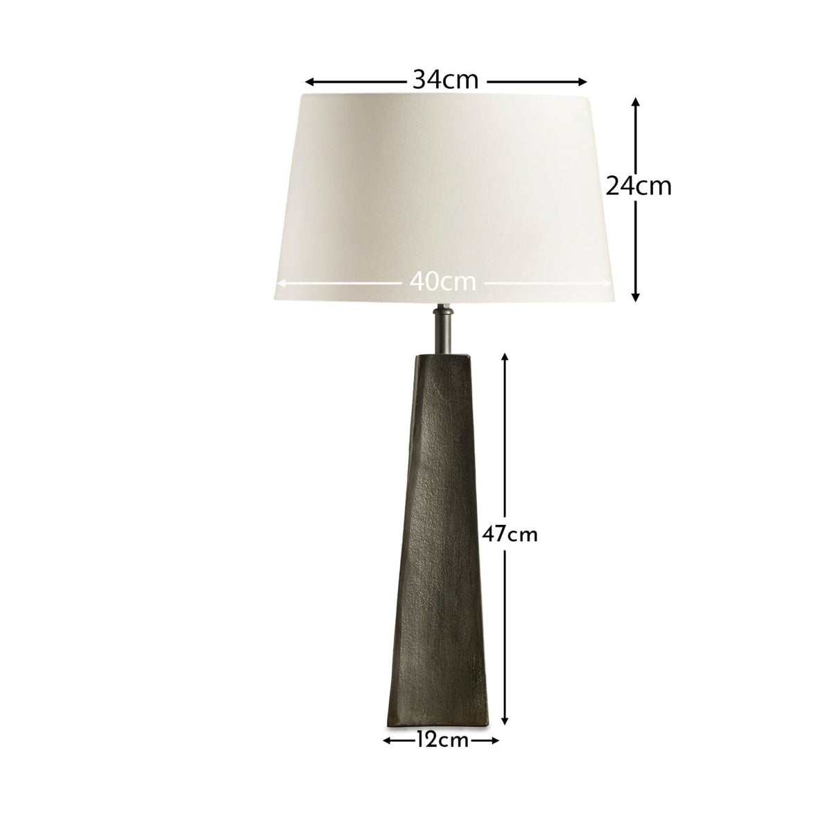 Helland Bronze Lamp with Snow White Shade - Laura James
