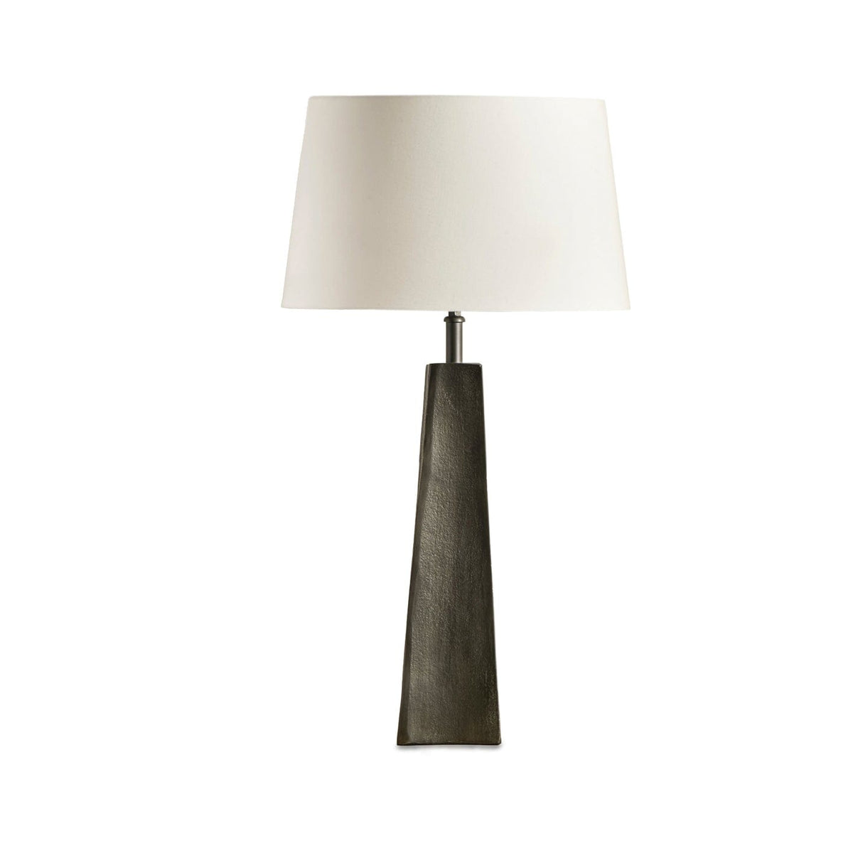 Helland Bronze Lamp with Snow White Shade - Laura James