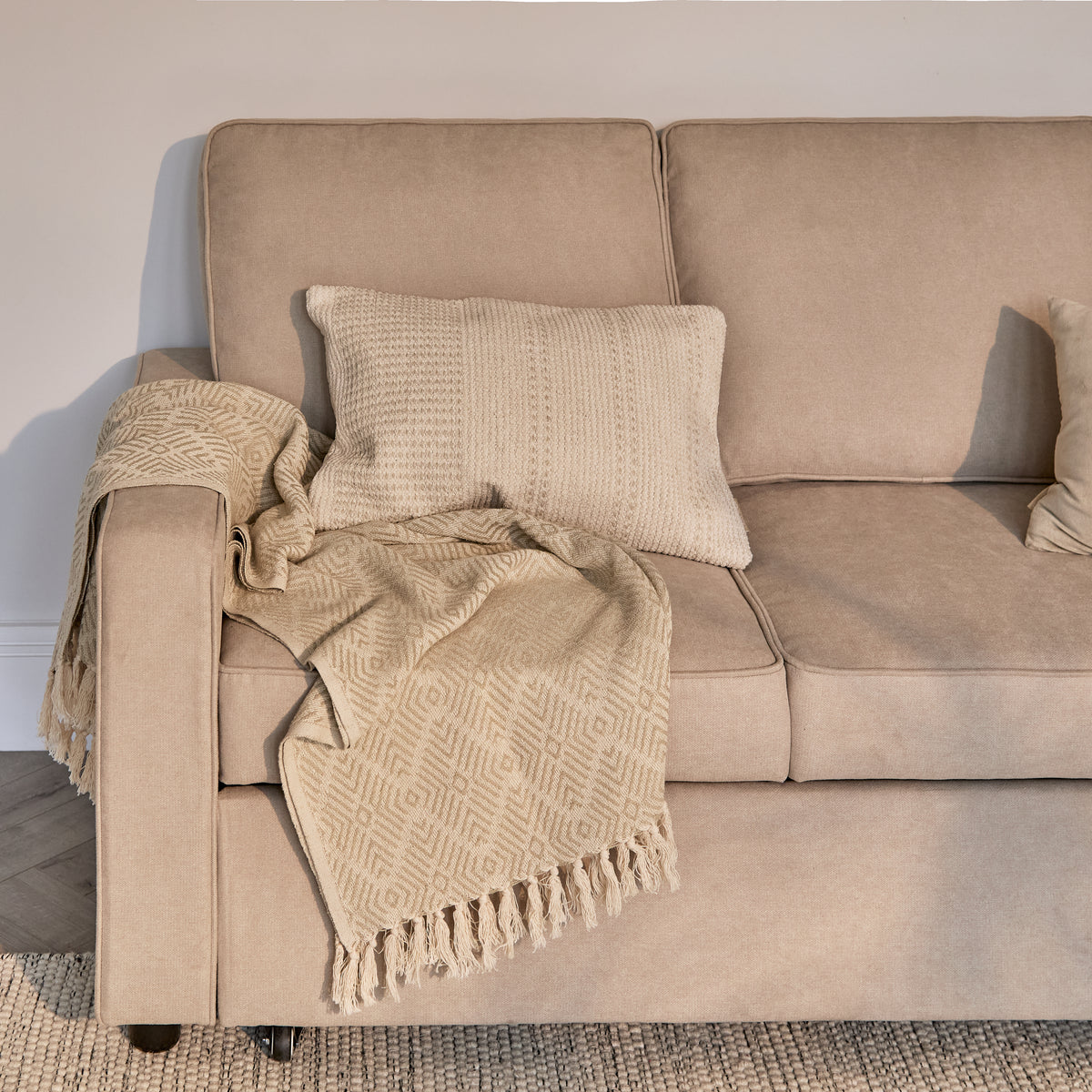 Hugo 3 Seater Sofa Bed - Warm Taupe - Laura James