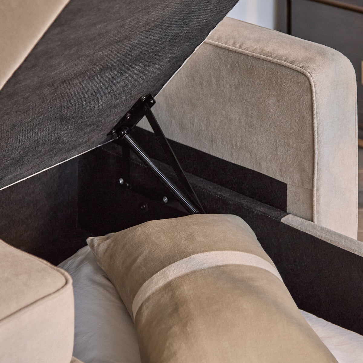 Hugo Pull-Out Corner Sofa Bed - Warm Taupe - Laura James