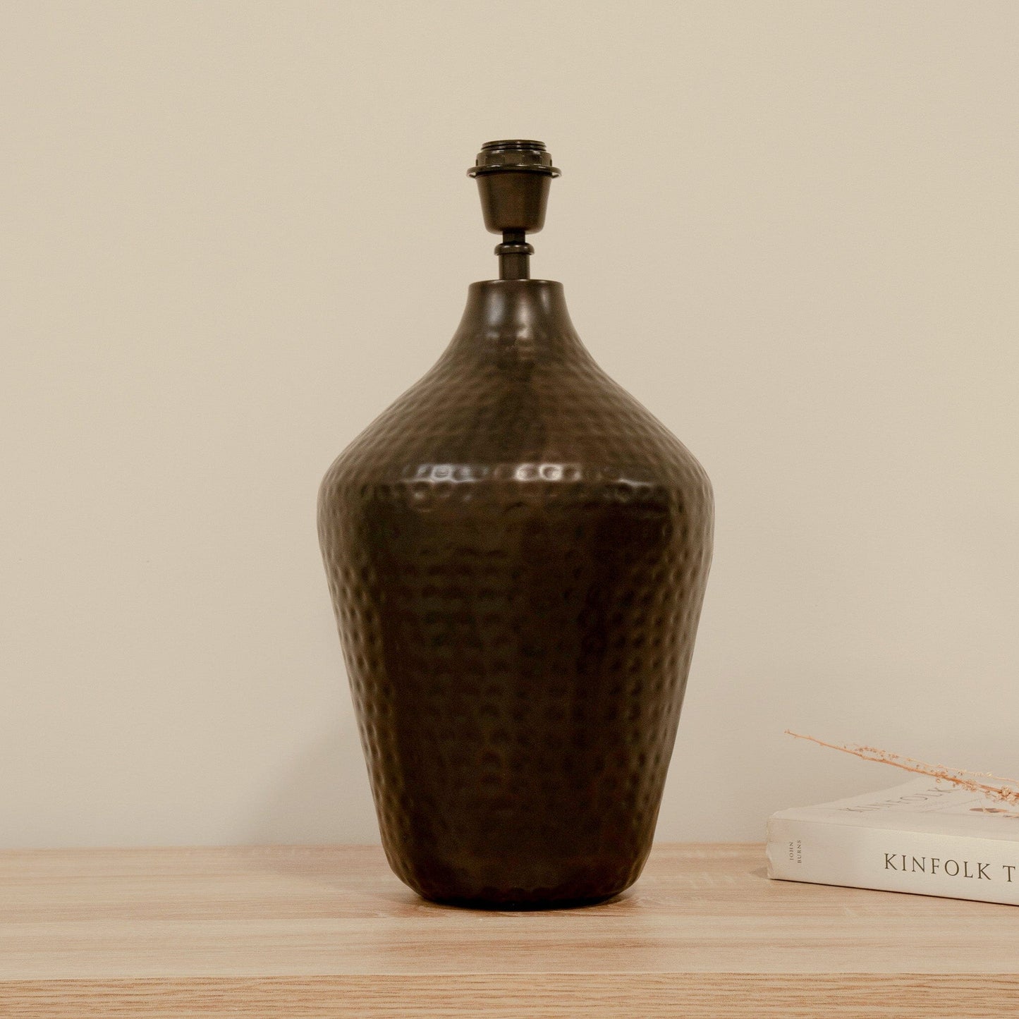Hale Black Bronze Lamp & Coningsby White Lampshade - 35cm