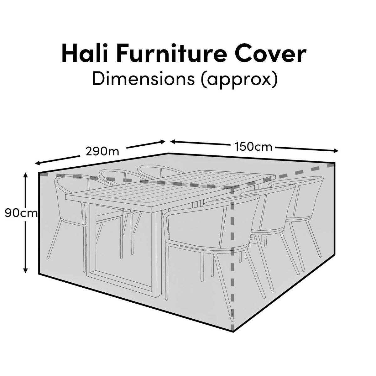 Hali Table 6 Seater Raincover - 290x150x90cm