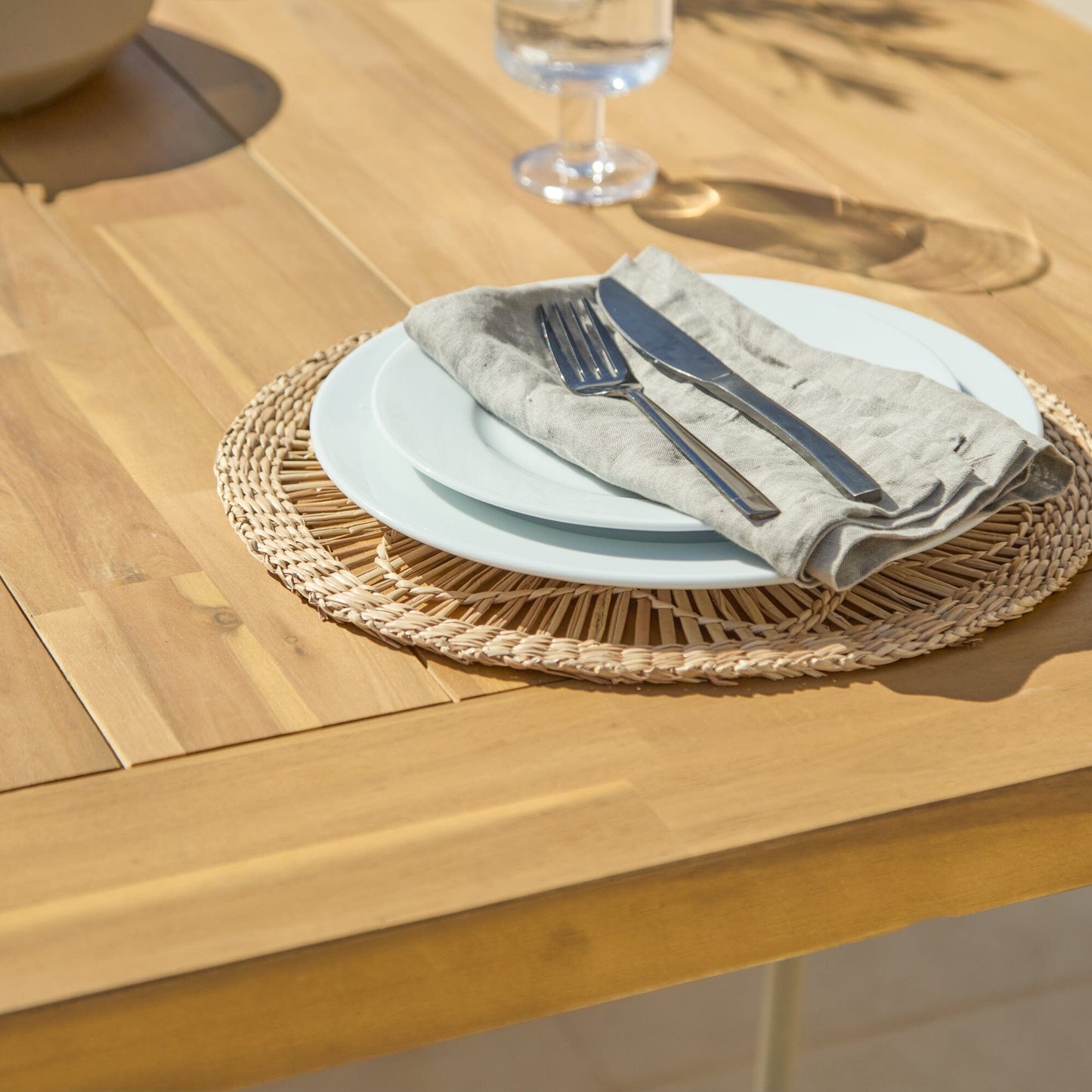 Hali 6 Seater Wooden Garden Dining Set with Ryder Clay Chairs - 175cm - Laura James